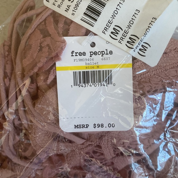 NWT Free People Adella Burnout Velvet Slip Dress - Rose - Medium - Picture 7 of 8